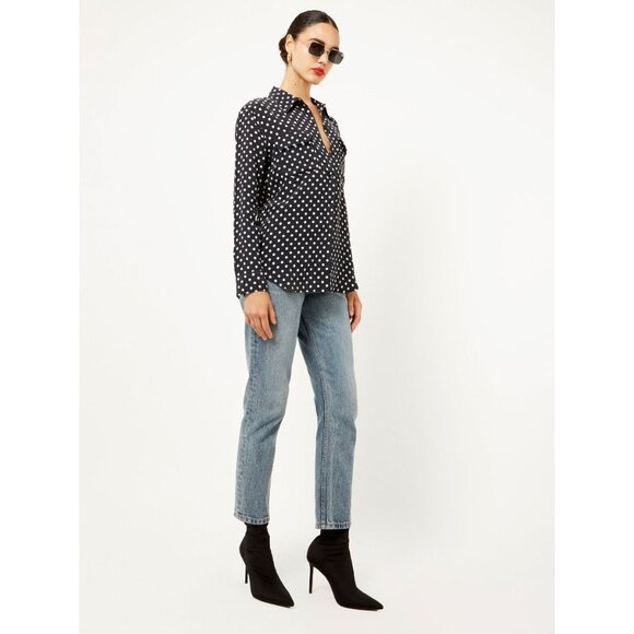 EQUIPMENT Slim Signature Purple 100% Silk Crepe Button Up Shirt, Size S - Picture 13 of 16